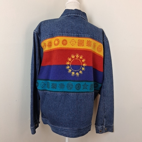 Pendleton Jackets & Blazers - VTG Pendleton Aztec High Grade Western Wear Denim Jacket Size Large